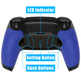 eXtremeRate Black Real Metal Buttons (RMB) Version RISE4 Remap Kit for PS5 Controller BDM-030/040 - Rubberized Blue - YPFJ7002G3
