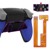 eXtremeRate Blue Rubberized Grip Remappable RISE4 Remap Kit for PS5 Controller BDM-030, Upgrade Board & Redesigned White Back Shell & 4 Black Back Buttons for PS5 Controller - Controller NOT Included - YPFU6003G3