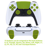 eXtremeRate Blue Rubberized Grip Remappable RISE4 Remap Kit for PS5 Controller BDM-030, Upgrade Board & Redesigned White Back Shell & 4 Black Back Buttons for PS5 Controller - Controller NOT Included - YPFU6003G3