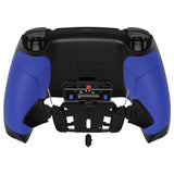 eXtremeRate Blue Rubberized Grip Remappable RISE4 Remap Kit for PS5 Controller BDM-030/040, Upgrade Board & Redesigned White Back Shell & 4 Black Back Buttons for PS5 Controller - Controller NOT Included - YPFU6003G3