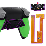 eXtremeRate Rubberized Green Grip Remappable RISE 4.0 Remap Kit for ps5 Controller BDM-030, Upgrade Board & Redesigned Black Back Shell & 4 Back Buttons for ps5 Controller - Controller NOT Included - YPFU6004G3
