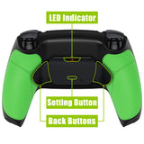 eXtremeRate Rubberized Green Grip Remappable RISE Remap Kit for PS5 Controller BDM-030/040, Upgrade Board & Redesigned Black Back Shell & Back Buttons for PS5 Controller - Controller NOT Included - XPFU6004G3