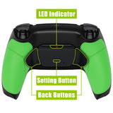 eXtremeRate Rubberized Green Grip Remappable RISE Remap Kit for PS5 Controller BDM-030, Upgrade Board & Redesigned Black Back Shell & Back Buttons for PS5 Controller - Controller NOT Included - XPFU6004G3