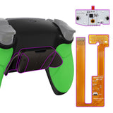 eXtremeRate Rubberized Green Grip Remappable Real Metal Buttons (RMB) Version RISE4 Remap Kit for PS5 Controller BDM-030, Upgrade Board & Redesigned Black Back Shell & 4 Back Buttons for PS5 Controller - YPFJ7003G3