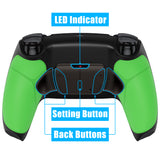 eXtremeRate Rubberized Green Grip Remappable Real Metal Buttons (RMB) Version RISE4 Remap Kit for PS5 Controller BDM-030, Upgrade Board & Redesigned Black Back Shell & 4 Back Buttons for PS5 Controller - YPFJ7003G3