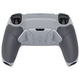 eXtremeRate Rubberized New Hope Gray & Classic Gray Remappable RISE4 Remap Kit for PS5 Controller BDM-030, Upgrade Board & Redesigned Back Shell & 4 White Back Buttons for PS5 Controller - Controller NOT Included - YPFU6012G3