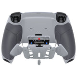 eXtremeRate Rubberized New Hope Gray & Classic Gray Remappable RISE4 Remap Kit for PS5 Controller BDM-030, Upgrade Board & Redesigned Back Shell & 4 White Back Buttons for PS5 Controller - Controller NOT Included - YPFU6012G3