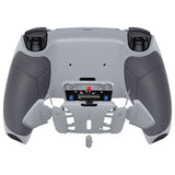 eXtremeRate Rubberized New Hope Gray & Classic Gray Remappable RISE4 Remap Kit for PS5 Controller BDM-030/040, Upgrade Board & Redesigned Back Shell & 4 White Back Buttons for PS5 Controller - Controller NOT Included - YPFU6012G3