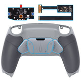 eXtremeRate Classic Gray Rubberized Grip Remappable RISE4 Remap Kit for PS5 Controller BDM-010 & BDM-020, Upgrade Board & Redesigned New Hope Gray Back Shell & 4 Back Buttons for PS5 Controller - Controller NOT Included - YPFU6012