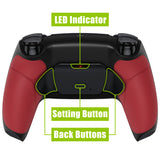 eXtremeRate Rubberized Red Grip Remappable RISE Remap Kit for PS5 Controller BDM-030/040, Upgrade Board & Redesigned Black Back Shell & Back Buttons for PS5 Controller - Controller NOT Included - XPFU6005G3