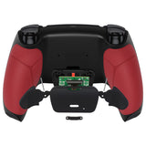 eXtremeRate Rubberized Red Grip Remappable RISE Remap Kit for PS5 Controller BDM-030, Upgrade Board & Redesigned Black Back Shell & Back Buttons for PS5 Controller - Controller NOT Included - XPFU6005G3