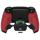 eXtremeRate Rubberized Red Grip Remappable RISE Remap Kit for PS5 Controller BDM-030/040, Upgrade Board & Redesigned Black Back Shell & Back Buttons for PS5 Controller - Controller NOT Included - XPFU6005G3