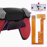 eXtremeRate Rubberized Red Grip Remappable Real Metal Buttons (RMB) Version RISE4 Remap Kit for PS5 Controller BDM-030/040, Upgrade Board & Redesigned Black Back Shell & 4 Back Buttons for PS5 Controller - YPFJ7004G3