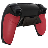 eXtremeRate Rubberized Red Grip Remappable Real Metal Buttons (RMB) Version RISE4 Remap Kit for PS5 Controller BDM-030/040, Upgrade Board & Redesigned Black Back Shell & 4 Back Buttons for PS5 Controller - YPFJ7004G3