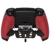 eXtremeRate Rubberized Red Grip Remappable Real Metal Buttons (RMB) Version RISE4 Remap Kit for PS5 Controller BDM-030/040, Upgrade Board & Redesigned Black Back Shell & 4 Back Buttons for PS5 Controller - YPFJ7004G3