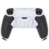 eXtremeRate White Black Rubberized Grip Remappable RISE4 Remap Kit for PS5 Controller BDM-030, Upgrade Board & Redesigned Back Shell & 4 White Back Buttons for PS5 Controller - Controller NOT Included - YPFU6011G3