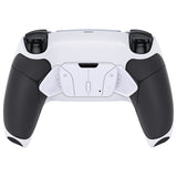 eXtremeRate White Black Rubberized Grip Remappable RISE4 Remap Kit for PS5 Controller BDM-030/040, Upgrade Board & Redesigned Back Shell & 4 White Back Buttons for PS5 Controller - Controller NOT Included - YPFU6011G3