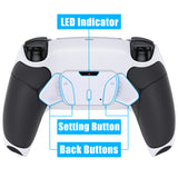 eXtremeRate White Black Rubberized Grip Remappable RISE4 Remap Kit for PS5 Controller BDM-030/040, Upgrade Board & Redesigned Back Shell & 4 White Back Buttons for PS5 Controller - Controller NOT Included - YPFU6011G3