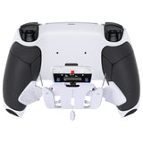 eXtremeRate White Black Rubberized Grip Remappable RISE4 Remap Kit for PS5 Controller BDM-030/040, Upgrade Board & Redesigned Back Shell & 4 White Back Buttons for PS5 Controller - Controller NOT Included - YPFU6011G3