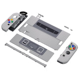 eXtremeRate Replacement Soft Touch Full Set Shell for Nintendo Switch OLED - SFC SNES Classic EU Style - QNSOY7002