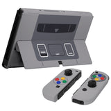 eXtremeRate Replacement Soft Touch Full Set Shell for Nintendo Switch OLED - SFC SNES Classic EU Style - QNSOY7002