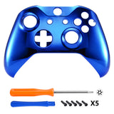 eXtremeRate Chrome blue Edition Front Housing Shell Faceplate for Microsoft Xbox One S & Xbox One X Controller - SXOFD04