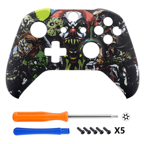 eXtremeRate Scary Party Bomb Faceplate Cover Soft Touch Front Housing Shell Comfortable Soft Grip Replacement Kit for Microsoft Xbox One X & One S Controller - SXOFT11X