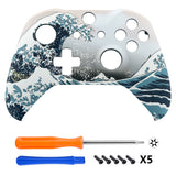 eXtremeRate The Great Wave Patterned Soft Touch Front Shell for  Xbox One X & One S  Remote Controller - SXOFT17X