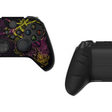 PlayVital Samurai Prajna (Purple & Yellow) Silicone Cover Skin wtih Thumb Grip Caps for Xbox Series X/S Controller - BLX3026