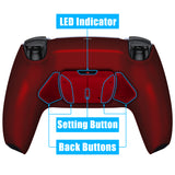 eXtremeRate Scarlet Red Remappable RISE4 Remap Kit for ps5 Controller BDM-030/040, Upgrade Board & Redesigned Back Shell & 4 Back Buttons for ps5 Controller - Controller NOT Included - YPFP3007G3