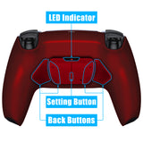 eXtremeRate Scarlet Red Remappable RISE 4.0 Remap Kit for ps5 Controller BDM-030, Upgrade Board & Redesigned Back Shell & 4 Back Buttons for ps5 Controller - Controller NOT Included - YPFP3007G3
