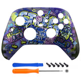 eXtremeRate Street Art Replacement Part Faceplate, Soft Touch Grip Housing Shell Case for Xbox Series S & Xbox Series X Controller Accessories - Controller NOT Included - FX3T193