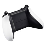 eXtremeRate White Soft Touch Grip Back Panels, Comfortable Non-Slip Side Rails Handles, Game Improvement Replacement Parts for Xbox One X & One S Controller - SXOJ0106