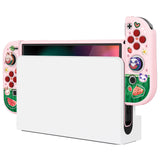 PlayVital ZealProtect Soft Protective Case for Switch OLED, Flexible Protector Joycon Grip Cover for Switch OLED with Thumb Grip Caps & ABXY Direction Button Caps - Watermelon Sweet Treats - XSOYV6034