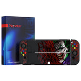 PlayVital ZealProtect Soft Protective Case for Switch OLED, Flexible Protector Joycon Grip Cover for Switch OLED with Thumb Grip Caps & ABXY Direction Button Caps - Clown Hahaha - XSOYV6029