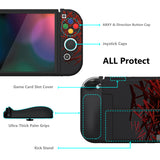 PlayVital ZealProtect Soft Protective Case for Switch OLED, Flexible Protector Joycon Grip Cover for Switch OLED with Thumb Grip Caps & ABXY Direction Button Caps - Clown Hahaha - XSOYV6029