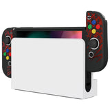 PlayVital ZealProtect Soft Protective Case for Switch OLED, Flexible Protector Joycon Grip Cover for Switch OLED with Thumb Grip Caps & ABXY Direction Button Caps - Clown Hahaha - XSOYV6029