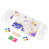 PlayVital Space Cat Protective Case for NS, Soft TPU Slim Case Cover for NS Joycon Console with Colorful ABXY Direction Button Caps - NTU6031