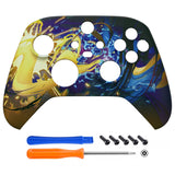eXtremeRate Splattering Fighting Replacement Part Faceplate, Soft Touch Grip Housing Shell Case for Xbox Series S & Xbox Series X Controller Accessories - Controller NOT Included - FX3T192