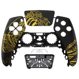 eXtremeRate The Great GOLDEN Wave Off Kanagawa - Black Front Housing Shell Compatible with ps5 Controller BDM-010/020/030/040, DIY Replacement Shell Custom Touch Pad Cover Compatible with ps5 Controller - ZPFT1094G3