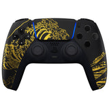 eXtremeRate The Great GOLDEN Wave Off Kanagawa - Black Front Housing Shell Compatible with ps5 Controller BDM-010/020/030/040, DIY Replacement Shell Custom Touch Pad Cover Compatible with ps5 Controller - ZPFT1094G3