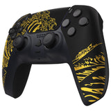 eXtremeRate The Great GOLDEN Wave Off Kanagawa - Black Front Housing Shell Compatible with ps5 Controller BDM-010/020/030/040, DIY Replacement Shell Custom Touch Pad Cover Compatible with ps5 Controller - ZPFT1094G3