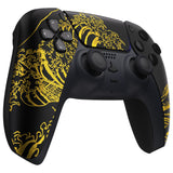 eXtremeRate The Great GOLDEN Wave Off Kanagawa - Black Front Housing Shell Compatible with ps5 Controller BDM-010 BDM-020 BDM-030, DIY Replacement Shell Custom Touch Pad Cover Compatible with ps5 Controller - ZPFT1094G3
