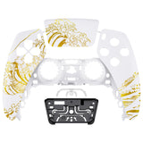 eXtremeRate The Great GOLDEN Wave Off Kanagawa - White Front Housing Shell Compatible with ps5 Controller BDM-010/020/030/040, DIY Replacement Shell Custom Touch Pad Cover Compatible with ps5 Controller - ZPFT1095G3