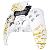 eXtremeRate The Great GOLDEN Wave Off Kanagawa - White Front Housing Shell Compatible with ps5 Controller BDM-010/020/030/040, DIY Replacement Shell Custom Touch Pad Cover Compatible with ps5 Controller - ZPFT1095G3