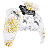 eXtremeRate The Great GOLDEN Wave Off Kanagawa - White Front Housing Shell Compatible with ps5 Controller BDM-010/020/030/040, DIY Replacement Shell Custom Touch Pad Cover Compatible with ps5 Controller - ZPFT1095G3