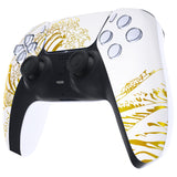 eXtremeRate The Great GOLDEN Wave Off Kanagawa - White Front Housing Shell Compatible with ps5 Controller BDM-010/020/030/040, DIY Replacement Shell Custom Touch Pad Cover Compatible with ps5 Controller - ZPFT1095G3