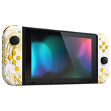 eXtremeRate The Great GOLDEN Wave Off Kanagawa - White Back Plate for Nintendo Switch Console, NS Joycon Handheld Controller Housing with Colorful Buttons, DIY Replacement Shell for Nintendo Switch - QT121