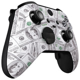 eXtremeRate The $100 Cash Money Faceplate Cover, Soft Touch Front Housing Shell Case Replacement Kit for Xbox One Elite Series 2 Controller Model 1797 and Core Model 1797 and Core Model 1797 - Thumbstick Accent Rings Included - ELS210