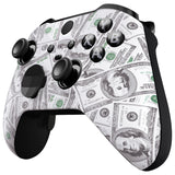 eXtremeRate The $100 Cash Money Faceplate Cover, Soft Touch Front Housing Shell Case Replacement Kit for Xbox One Elite Series 2 Controller Model 1797 and Core Model 1797 and Core Model 1797 - Thumbstick Accent Rings Included - ELS210